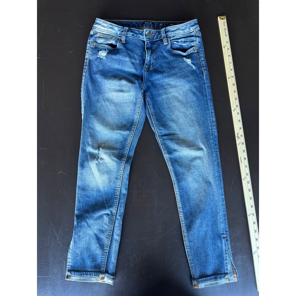 Miss Me Ankle‎ Skinny Jeans Medium Wash Distressed M1001FA112 VTG 88 Size 27
